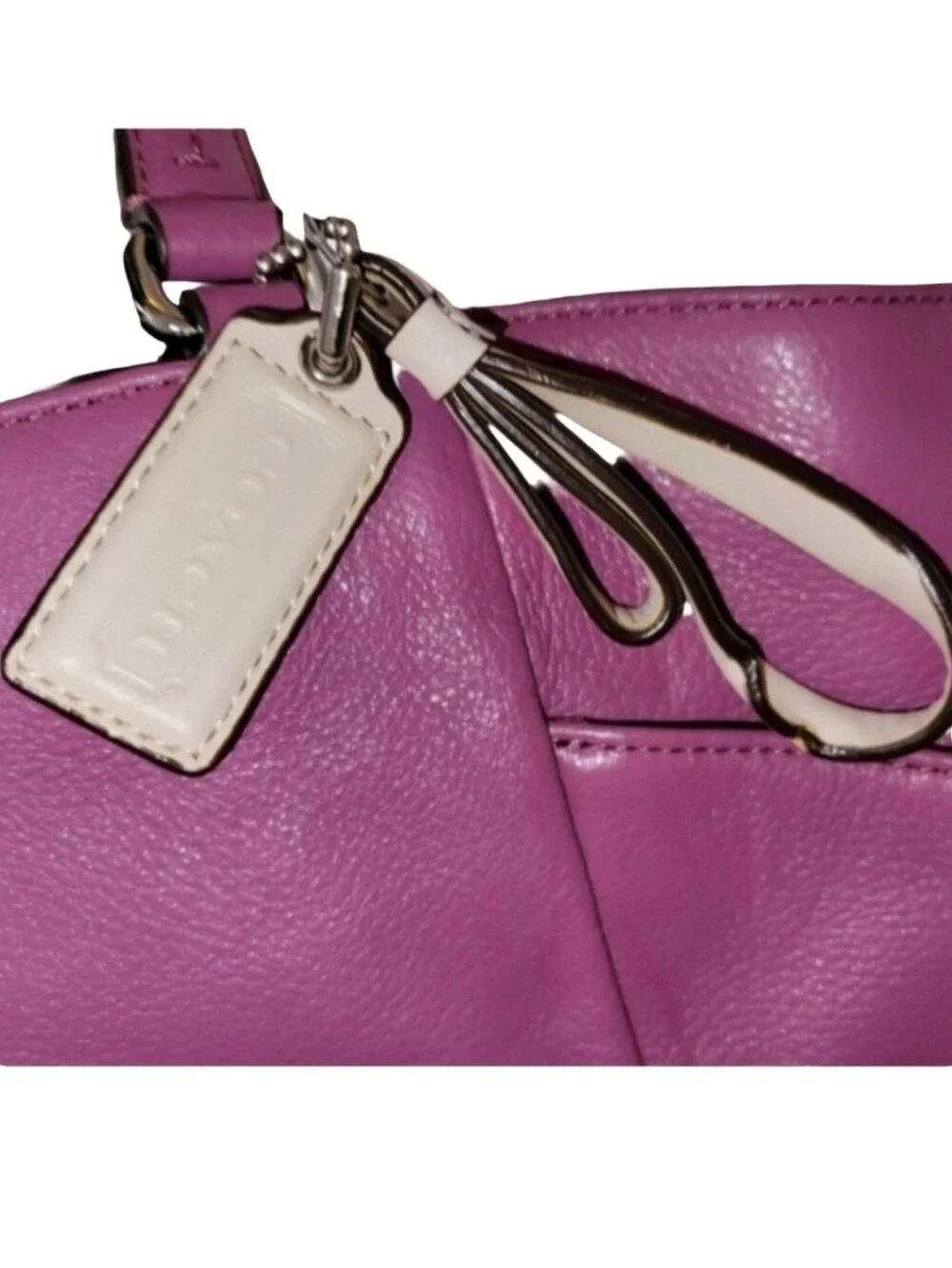 Genuine Coach Park Leather Carrie Tote Bag in Rose with Silver Hardware NWT